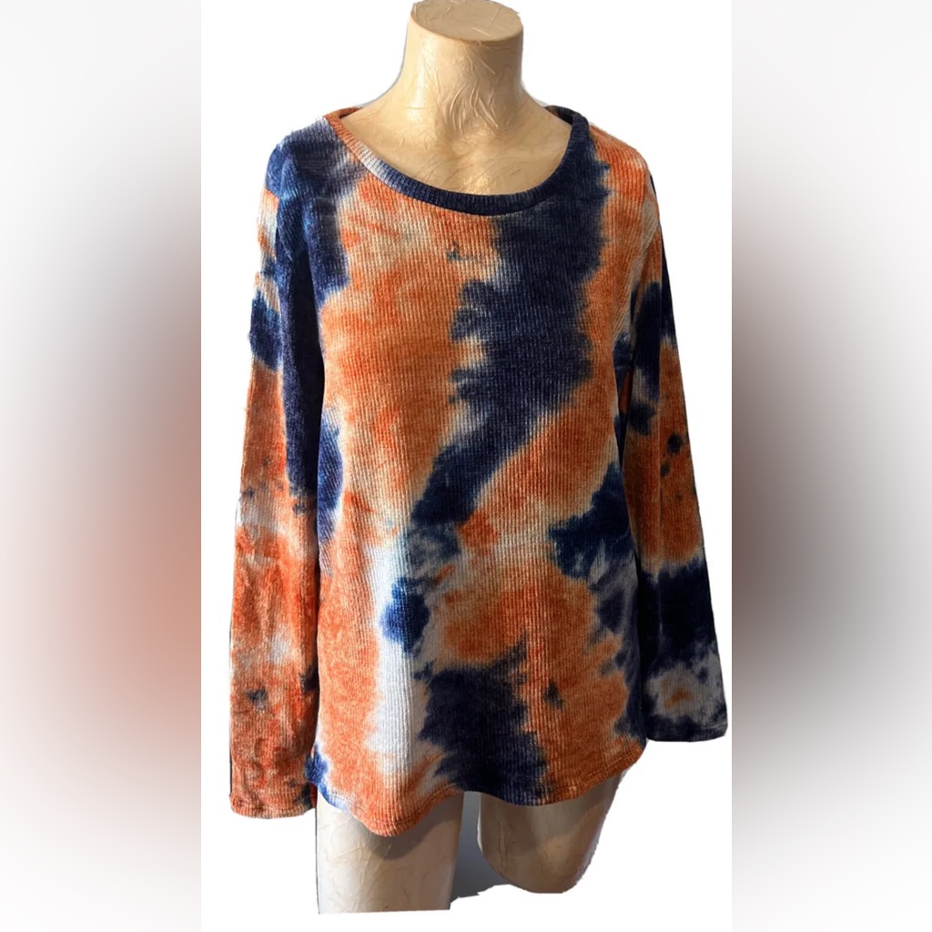 Sjl Apparel Women's Navy Blue Orange Sweater Size L